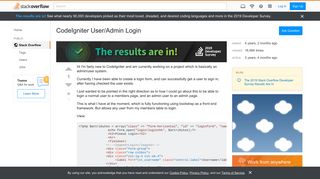 
                            3. CodeIgniter User/Admin Login - Stack Overflow