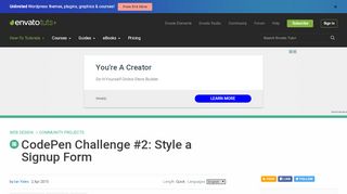 
                            9. CodePen Challenge #2: Style a Signup Form - Web Design Tuts