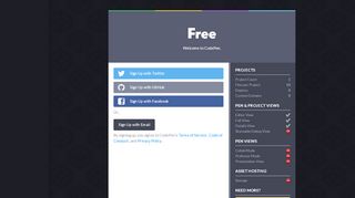 
                            6. CodePen Free Sign Up