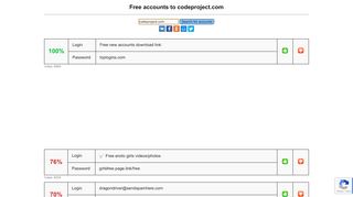 
                            8. codeproject.com - free accounts, logins and passwords