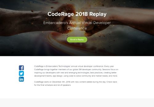 
                            11. CodeRage 2018 Replay Embarcadero's Annual Virtual Developer ...