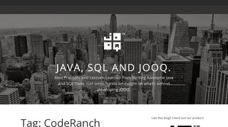 
                            10. CodeRanch – Java, SQL and jOOQ.