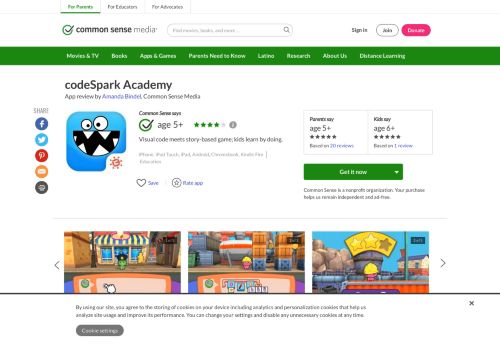 
                            5. codeSpark Academy App Review - Common Sense Media
