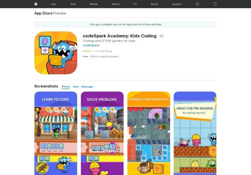 
                            2. codeSpark Academy: Kids Coding on the App Store - iTunes - Apple
