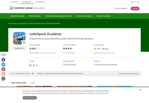 
                            8. codeSpark Academy Review for Teachers | Common Sense Education