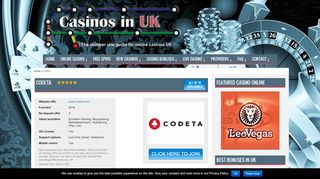 
                            2. Codeta - Casinos in UK