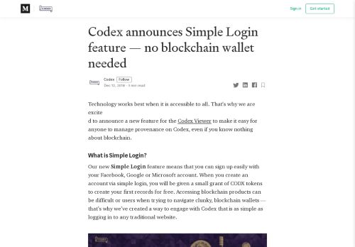 
                            11. Codex announces Simple Login feature — no blockchain wallet needed