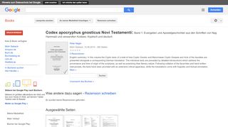 
                            8. Codex apocryphus gnosticus Novi Testamenti: Band 1: Evangelien und ...