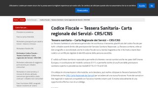 
                            13. Codice Fiscale - Tessera Sanitaria- Carta regionale dei Servizi- CRS ...