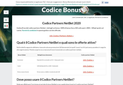 
                            9. Codice Partners NetBet 2019 - fino a 50€ di bonus sulle scommesse