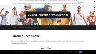 
                            13. Codice Promo Eurobet febbraio 2019 - Bonus di 10€ Subito!