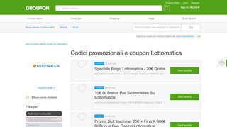 
                            7. Codice promozionale e bonus Lottomatica - febbraio 2019 | Groupon ...