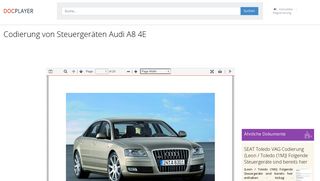 
                            8. Codierung von Steuergeräten Audi A8 4E - PDF - DocPlayer.org