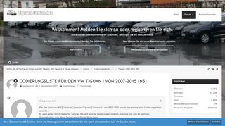 
                            12. CODIERUNGSLISTE FÜR DEN VW TIGUAN I VON 2007-2015 (N5) - Tiguan I ...
