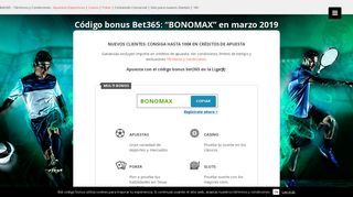 
                            8. Código bonus bet365 2019: 