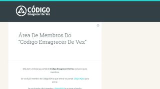 
                            2. Codigo Emagrecer De Vez – Á rea De Membros: O programa de ...