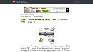 
                            4. codingtrabla: Install PHP-Fusion 7 CMS on windows