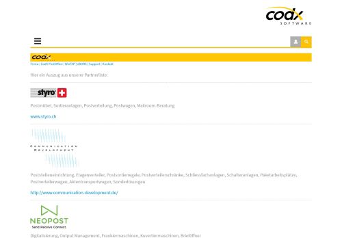 
                            11. CodX Software AG > Firma > Partner