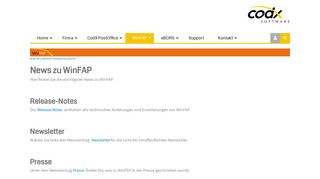
                            8. CodX Software AG > WinFAP > News