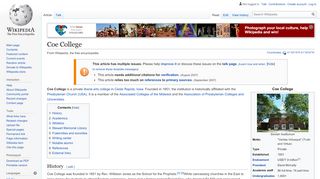 
                            10. Coe College - Wikipedia