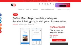 
                            11. Coffee Meets Bagel now lets you bypass Facebook by logging in ...