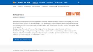 
                            5. Cofinpro | Arbeitgeber - Karriere - Profil - Connecticum