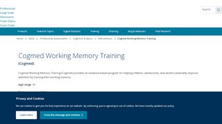 
                            12. Cogmed Working Memory Training - Pearson Clinical