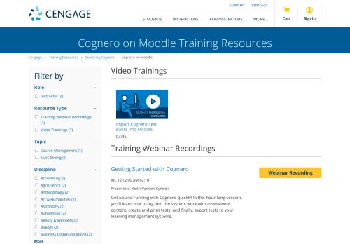 
                            4. Cognero on Moodle - Training Resources - Cengage