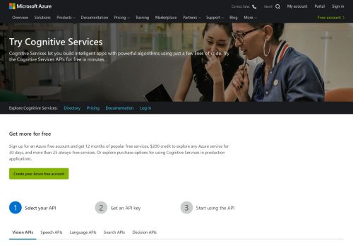 
                            2. Cognitive Service Try experience | Microsoft Azure