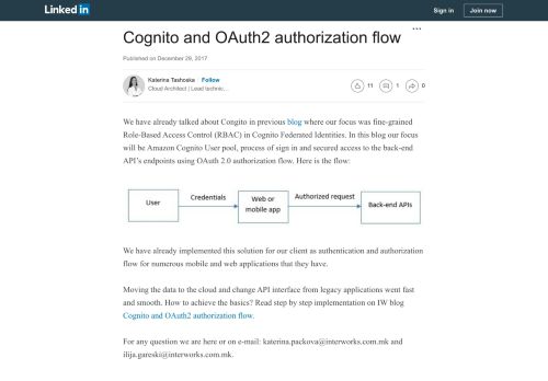 
                            4. Cognito and OAuth2 authorization flow - LinkedIn