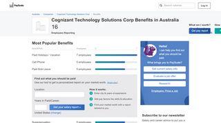 
                            9. Cognizant Technology Solutions Corp Benefits & Perks | PayScale ...