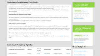 
                            7. Coimbatore to Patna Flights - MakeMyTrip