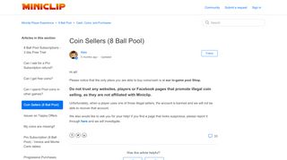 
                            7. Coin Sellers (8 Ball Pool) – Miniclip Player Experience