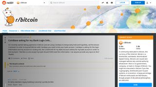 
                            8. CoinBase asking for my Bank Login Info... : Bitcoin - Reddit