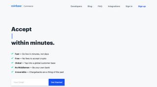 
                            12. Coinbase Commerce: Accept Bitcoin Payments within Minutes