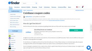
                            13. Coinbase coupon: Get $10 of free BTC | February 2019 | finder.com