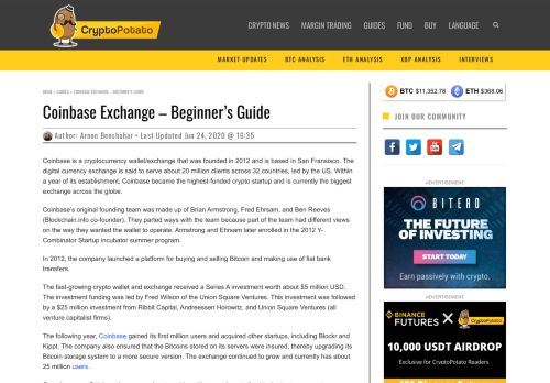 
                            4. Coinbase Exchange – Beginner's Guide - CryptoPotato