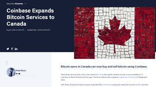 
                            13. Coinbase Expands Bitcoin Services to Canada - CoinDesk