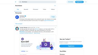 
                            13. #coinbase hashtag on Twitter