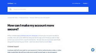 
                            7. Coinbase | How can I make my account more secure?