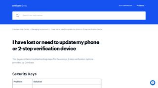 
                            1. Coinbase | I have lost or need to update my phone o...