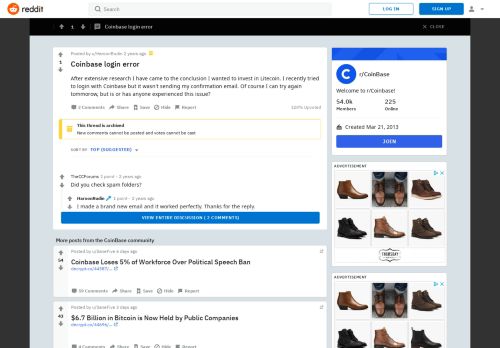 
                            6. Coinbase login error : CoinBase - Reddit