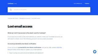 
                            5. Coinbase | Lost Email Access