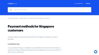 
                            4. Coinbase | Payment Methods for Singapore Customers