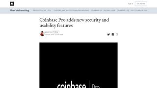 
                            7. Coinbase Pro adds new security and usability features