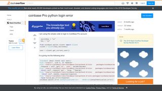 
                            13. coinbase Pro python login error - Stack Overflow