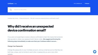 
                            8. Coinbase | Why did I receive an unexpected device c...