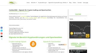 
                            3. Coinbet365 - Signale für Crypto trading und Sportwetten - Knoxley