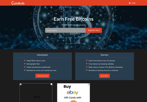 
                            2. CoinBulb | Earn Bitcoin - Bitcoin Advertising - Bitcoin PTC