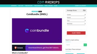 
                            2. CoinBundle: Get free BNDL tokens from crypto-investing ...